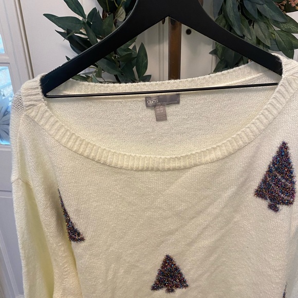 ASOS Minimalist Sparkly Tinsel Christmas Tree Sweater LS 24 Oversized - Picture 3 of 8